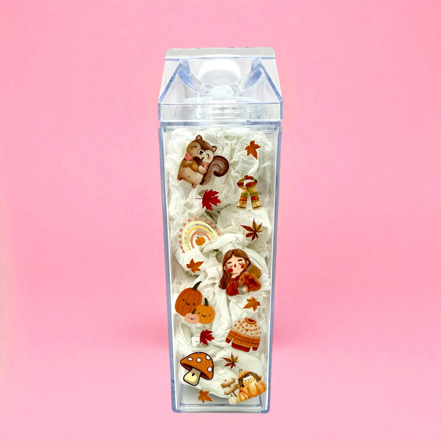 Autumn Vibes Milk Carton Bottle 17oz 🍁🎃🍂