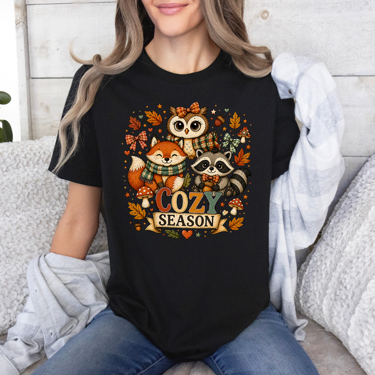 🍂☕ Cozy Season Friends Cotton T-Shirt 🎃✨