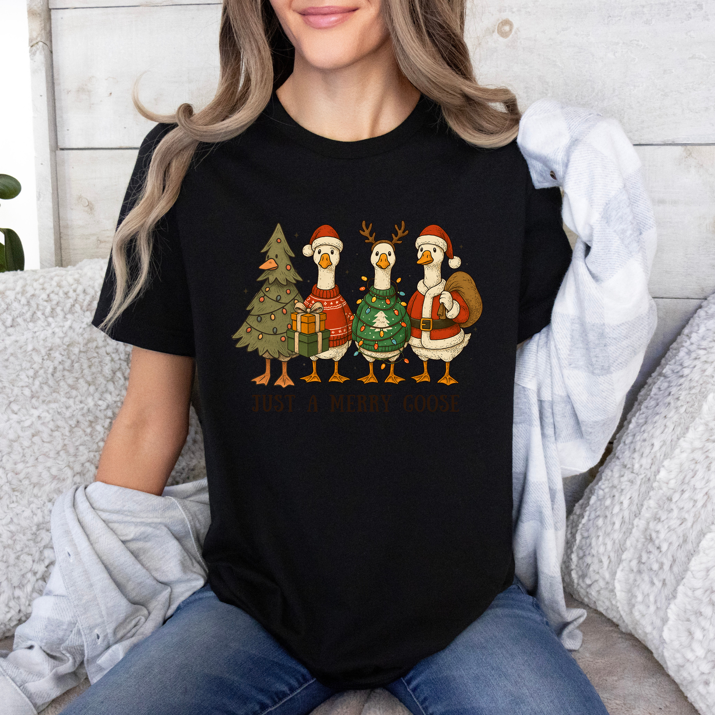 🪿🎄 Just a Merry Goose ✨  100% Organic Cotton T-Shirt