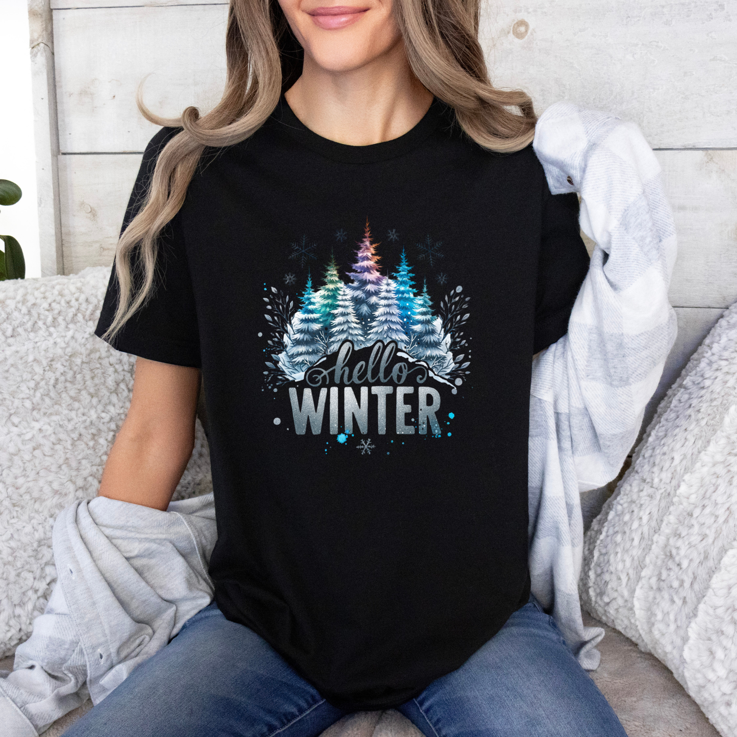 🌲❄️ Frosted Forest Glow ✨ 100% Organic Cotton T-Shirt