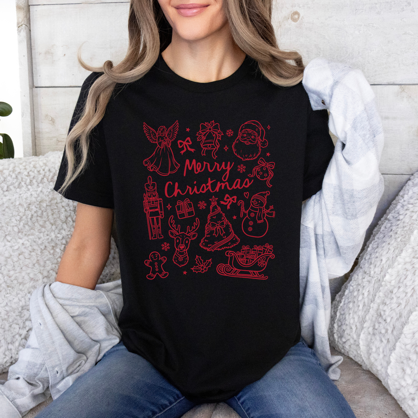 🎄✨ Christmas Doodles 🖊️ 100% Organic Cotton T-Shirt