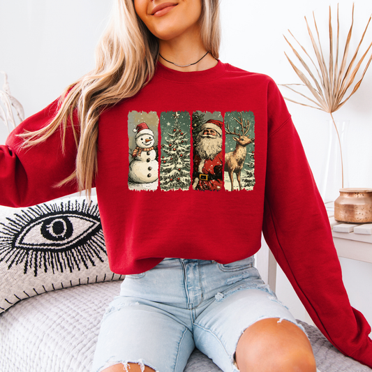 🌟 Retro Holiday Magic 🎄 Organic Cotton Sweatshirt