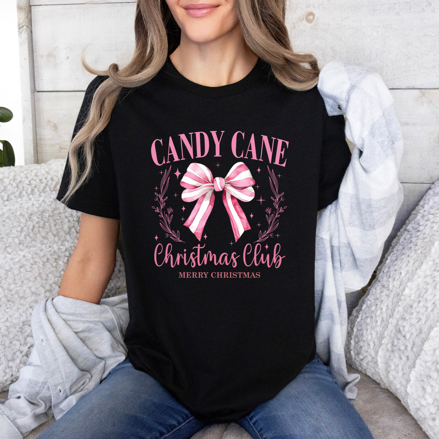 🍭🎄 Candy Cane Christmas Club ✨  100% Organic Cotton T-Shirt