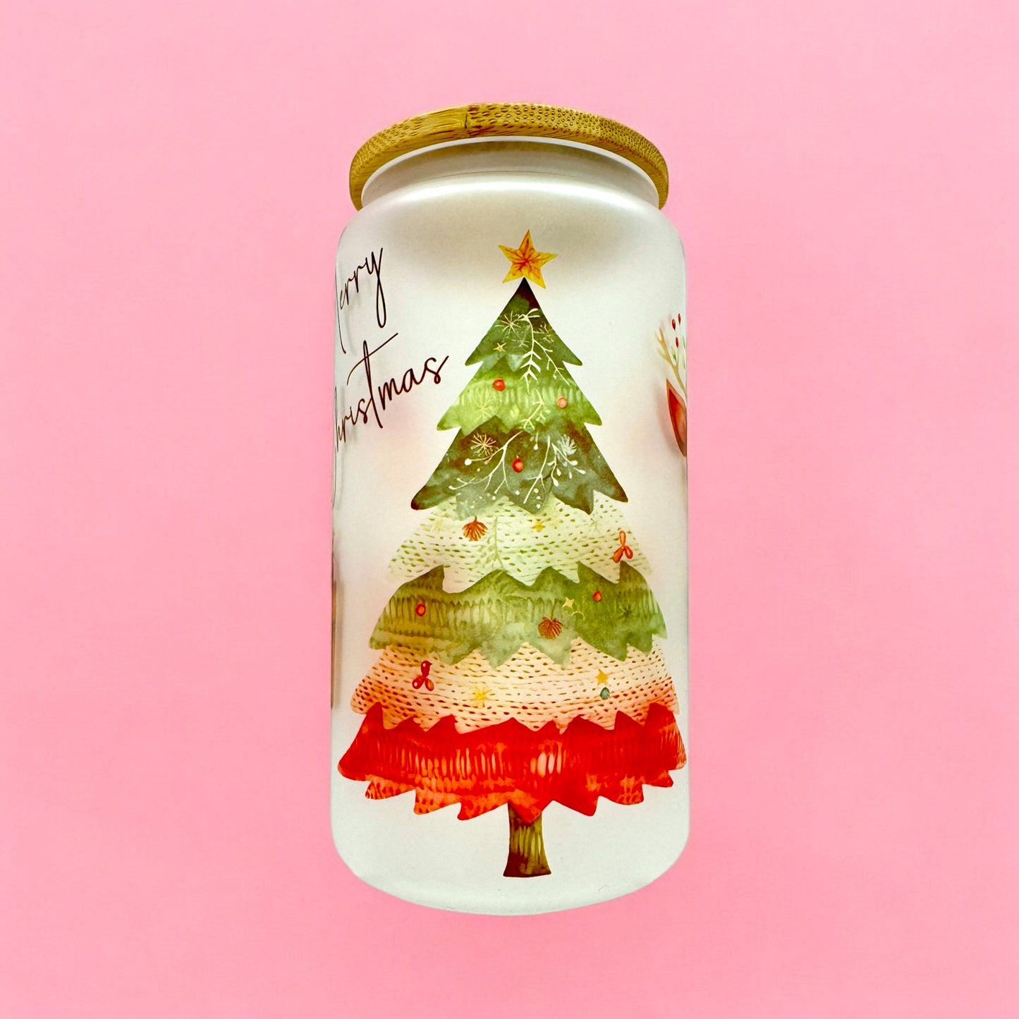 🎅 Merry Christmas 16oz Frosted Glass Cup