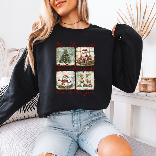 🎄 Vintage Christmas Magic ✨ Organic Cotton Sweatshirt