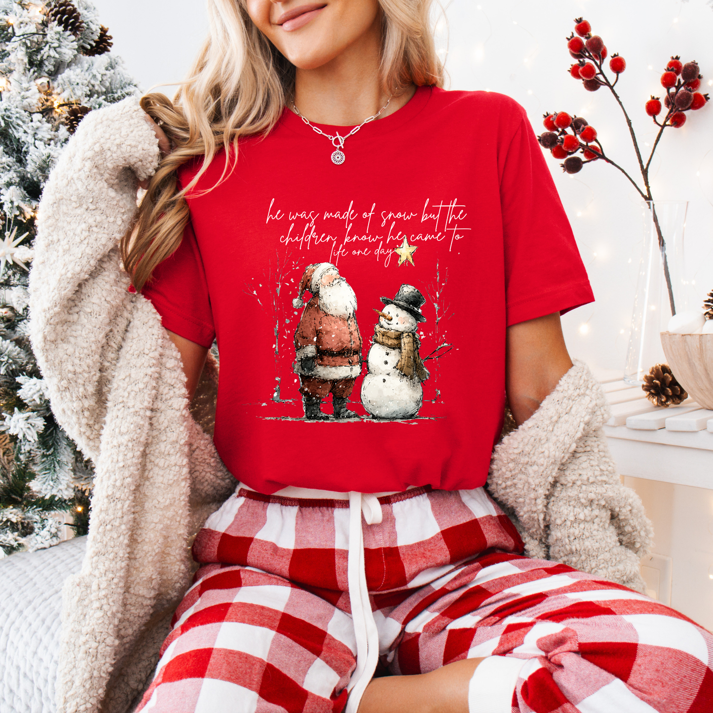 🎅☃️ Santa and Snowman ☃️🎅 100% Organic Cotton T-Shirt