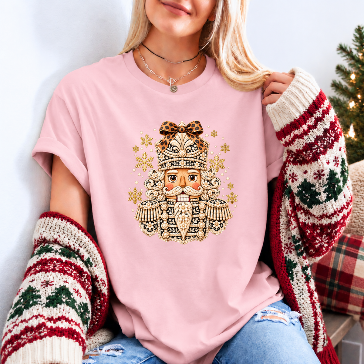 ✨ Golden Bloom Nutcracker❄️ Organic Cotton Christmas T-Shirt