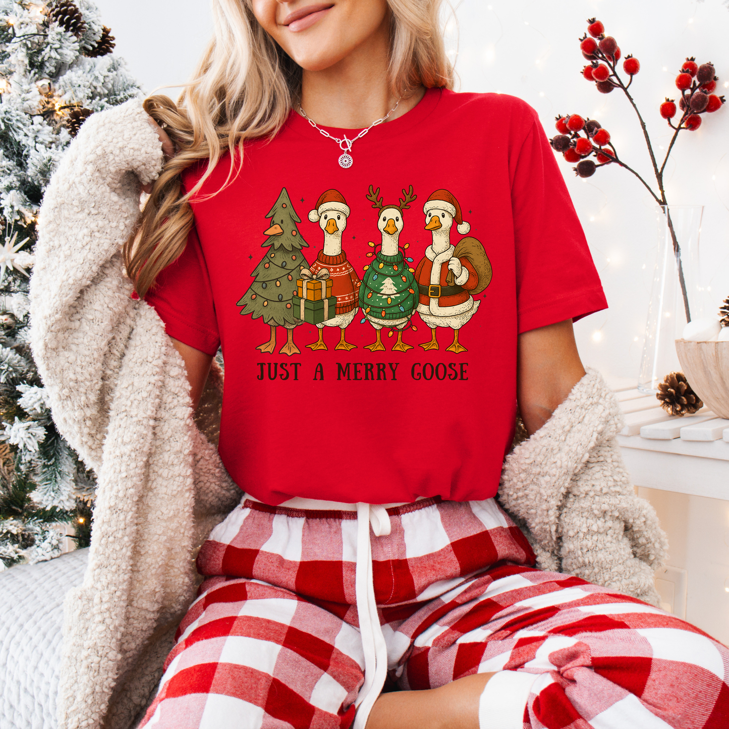 🪿🎄 Just a Merry Goose ✨  100% Organic Cotton T-Shirt