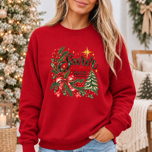 ❤️🌲 A Saviour Is Born Cosy Christmas Sweatshirt