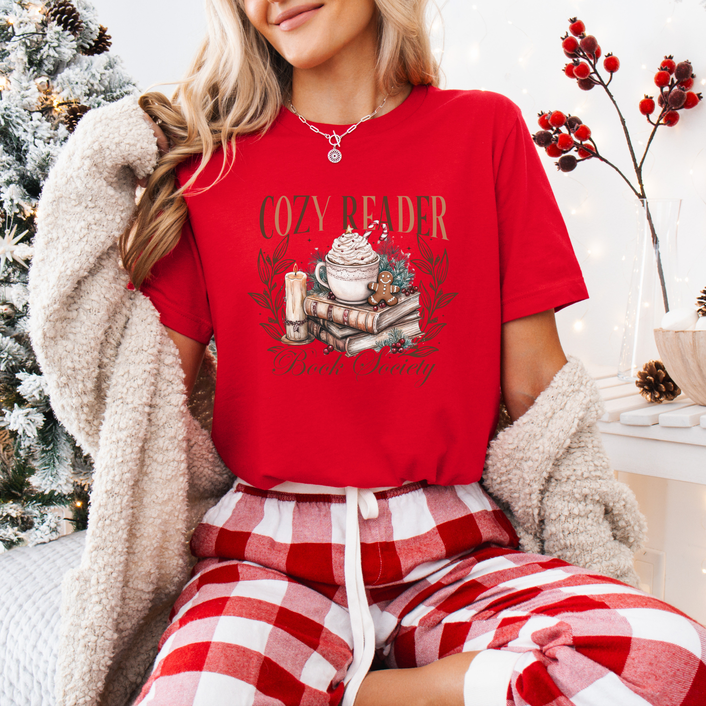 ☕📖 Cozy Reader Society ✨  100% Organic Cotton T-Shirt