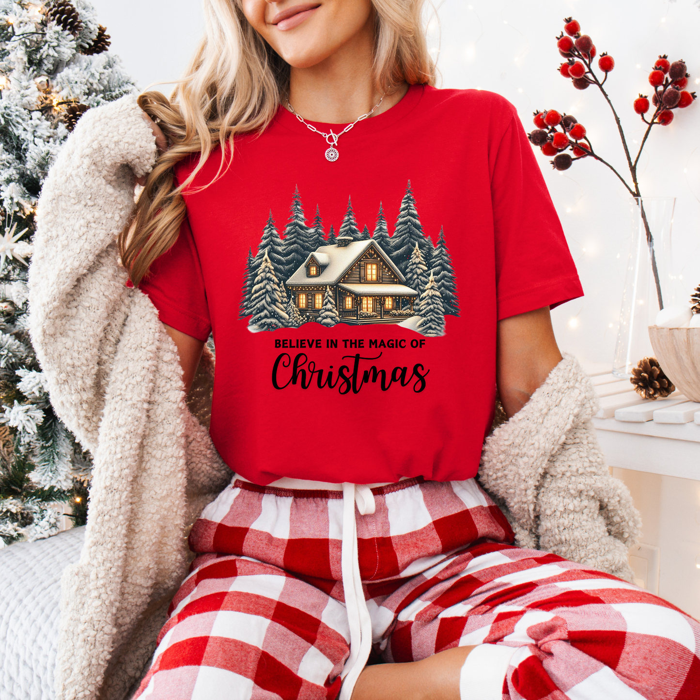 ❄️🏡 Winter Lodge Glow 💫  100% Organic Cotton T-Shirt