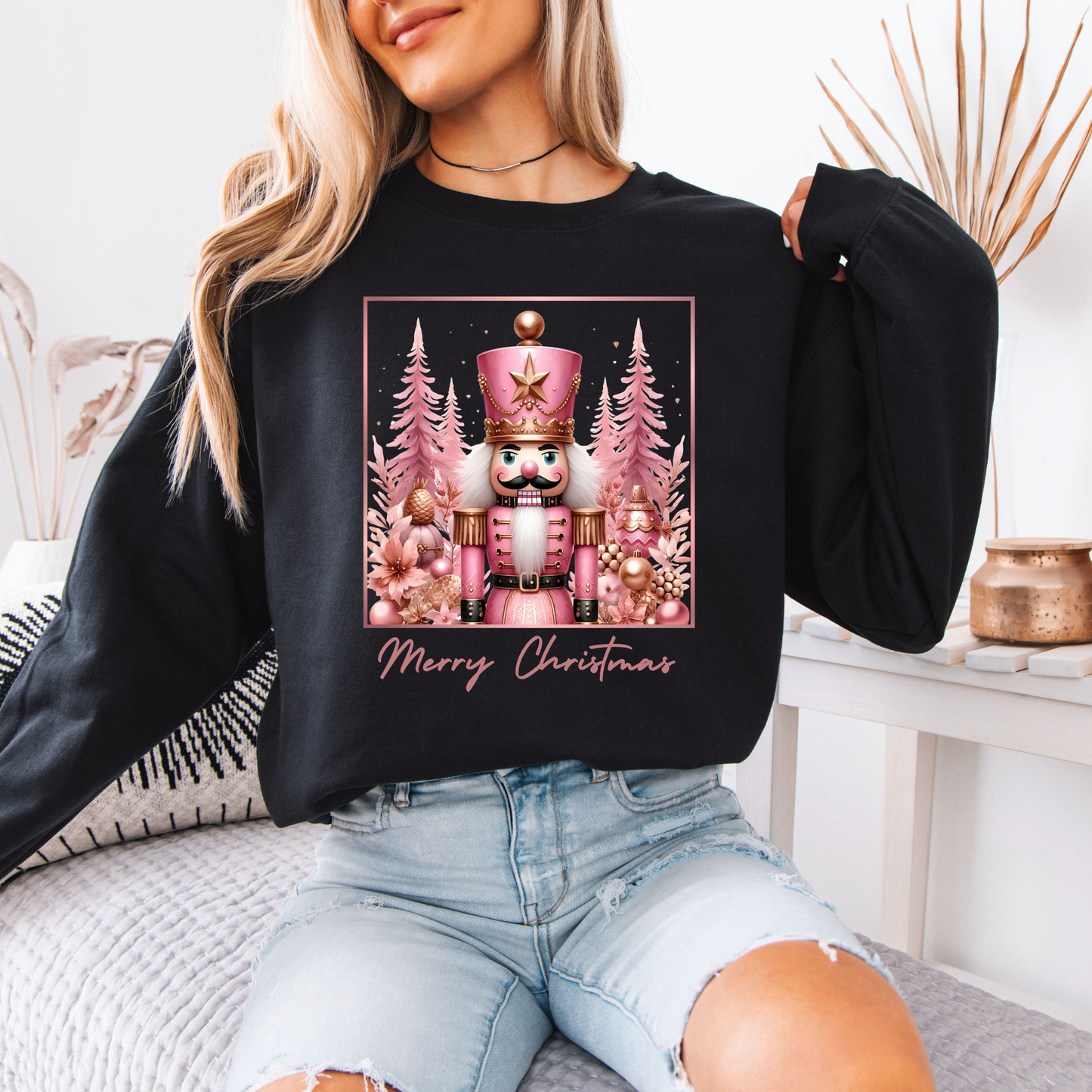 🎀 Pink Nutcracker Christmas 🎄 Organic Cotton Sweatshirt