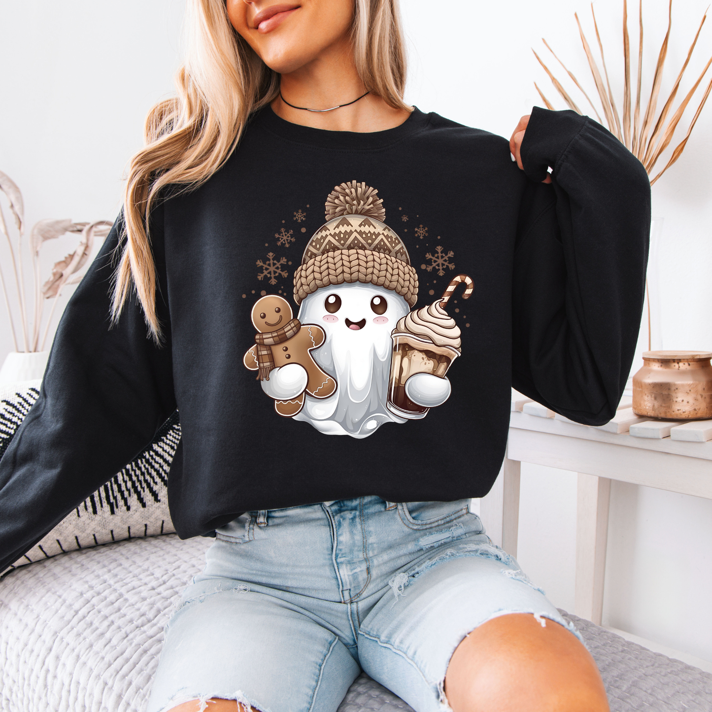 Gingerbread Ghost 👻 Organic Cotton Sweatshirt