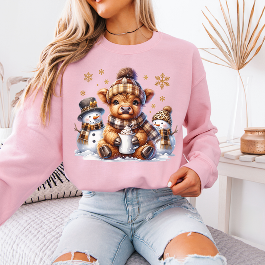 🐮 Cozy Winter Cow ❄️  Organic Cotton Sweatshirt