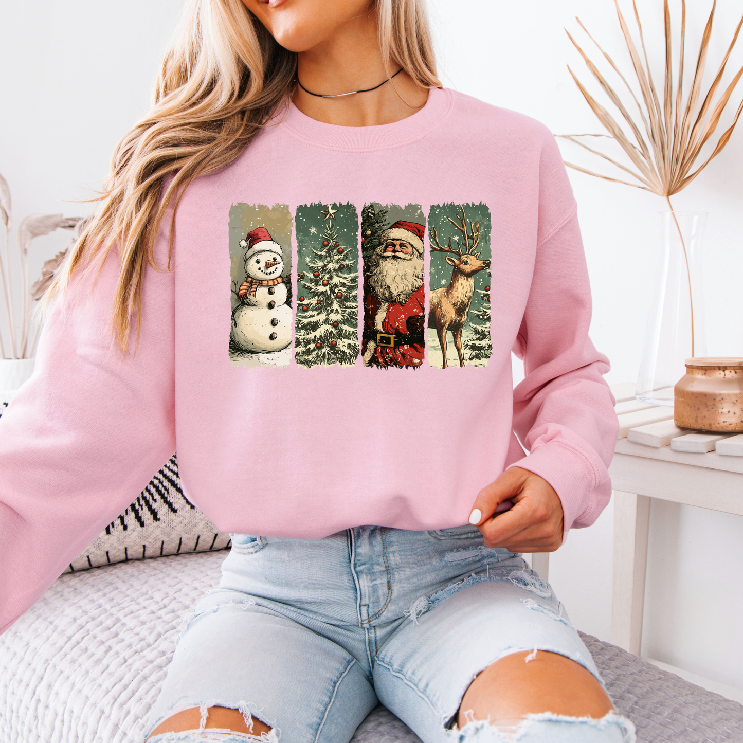 🌟 Retro Holiday Magic 🎄 Organic Cotton Sweatshirt