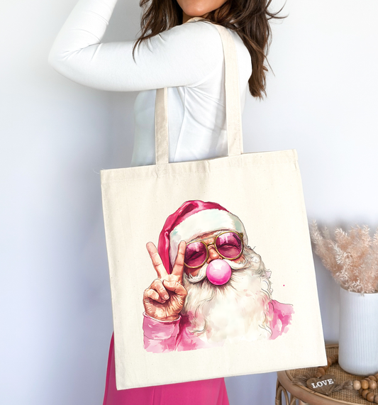 😎🎅🏼 Cool Santa 🎄 Tote Bag 100% Organic Cotton
