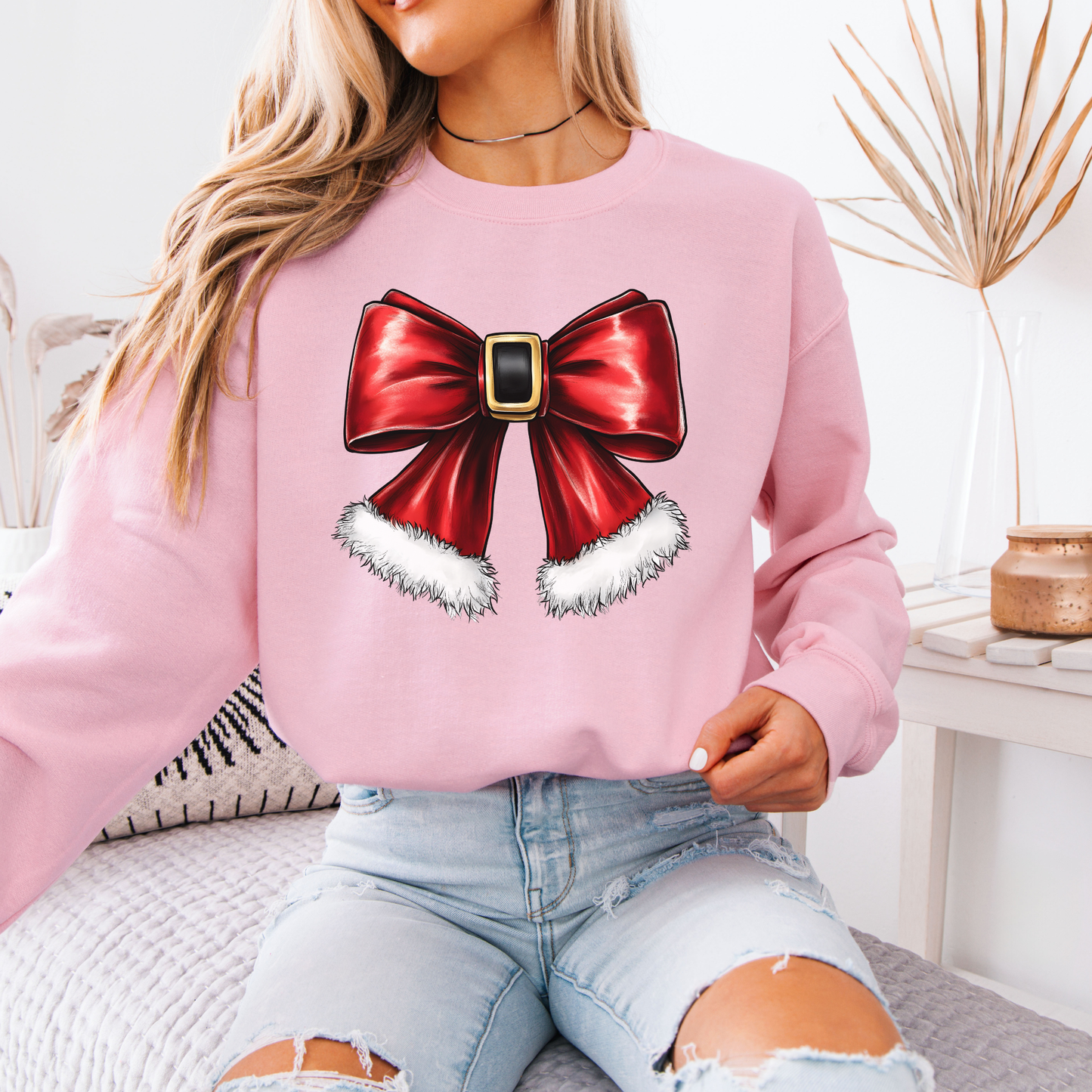🌟 Santa’s Bow🎄 Organic Cotton Sweatshirt
