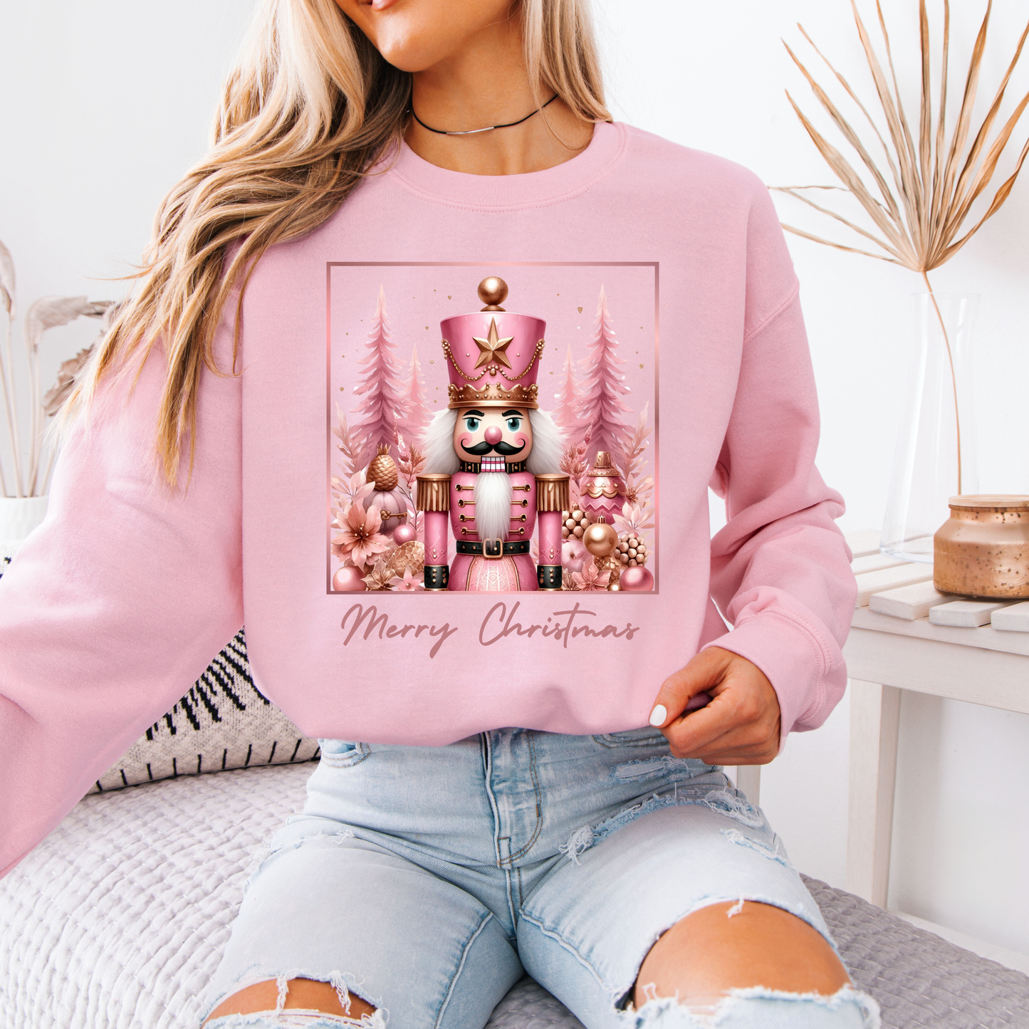 🎀 Pink Nutcracker Christmas 🎄 Organic Cotton Sweatshirt
