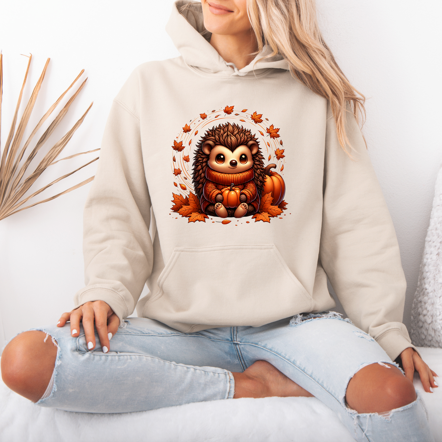 🧡 Pumpkin Patch Hedgehog 🍁 🎃Luxuriously Thick Hoodie