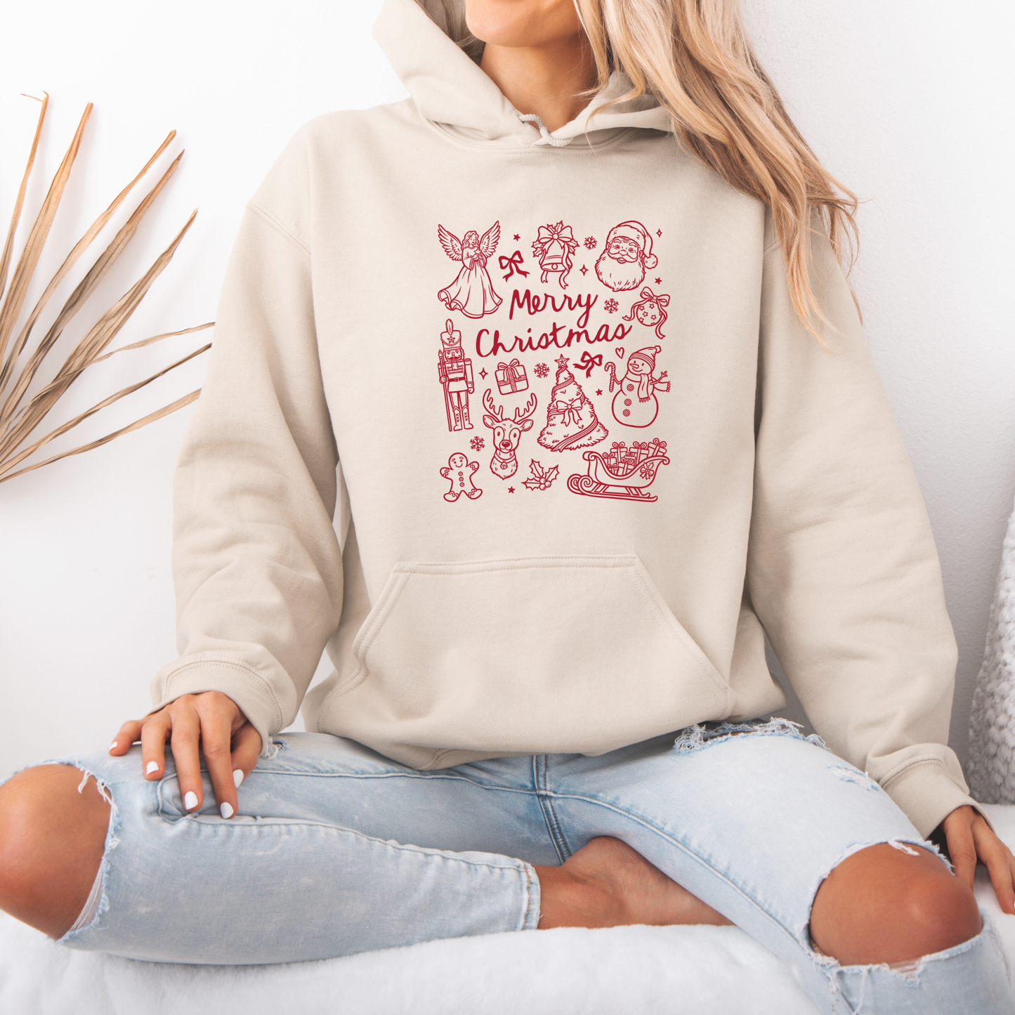 🎄 Christmas Doodles 🖊️ Luxuriously Thick Hoodie
