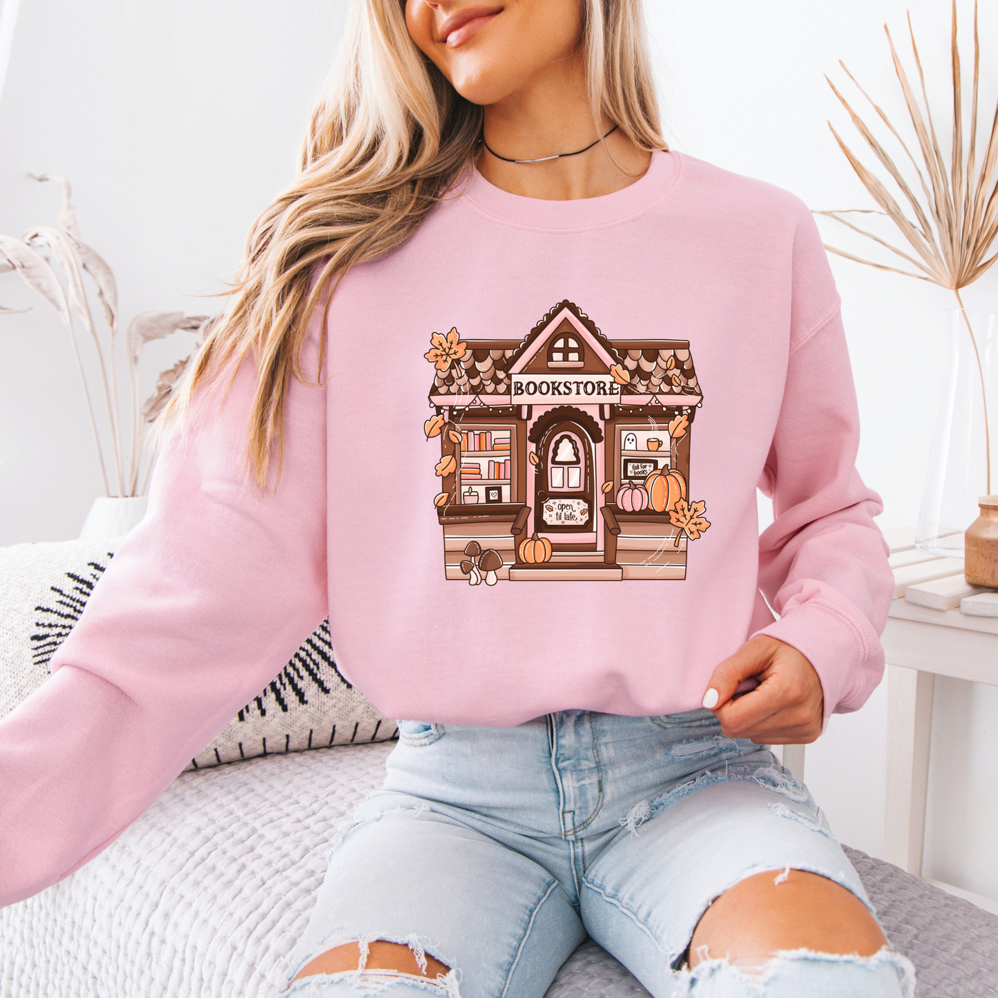 Fall Bookstore Organic Cotton Crewneck Sweatshirt