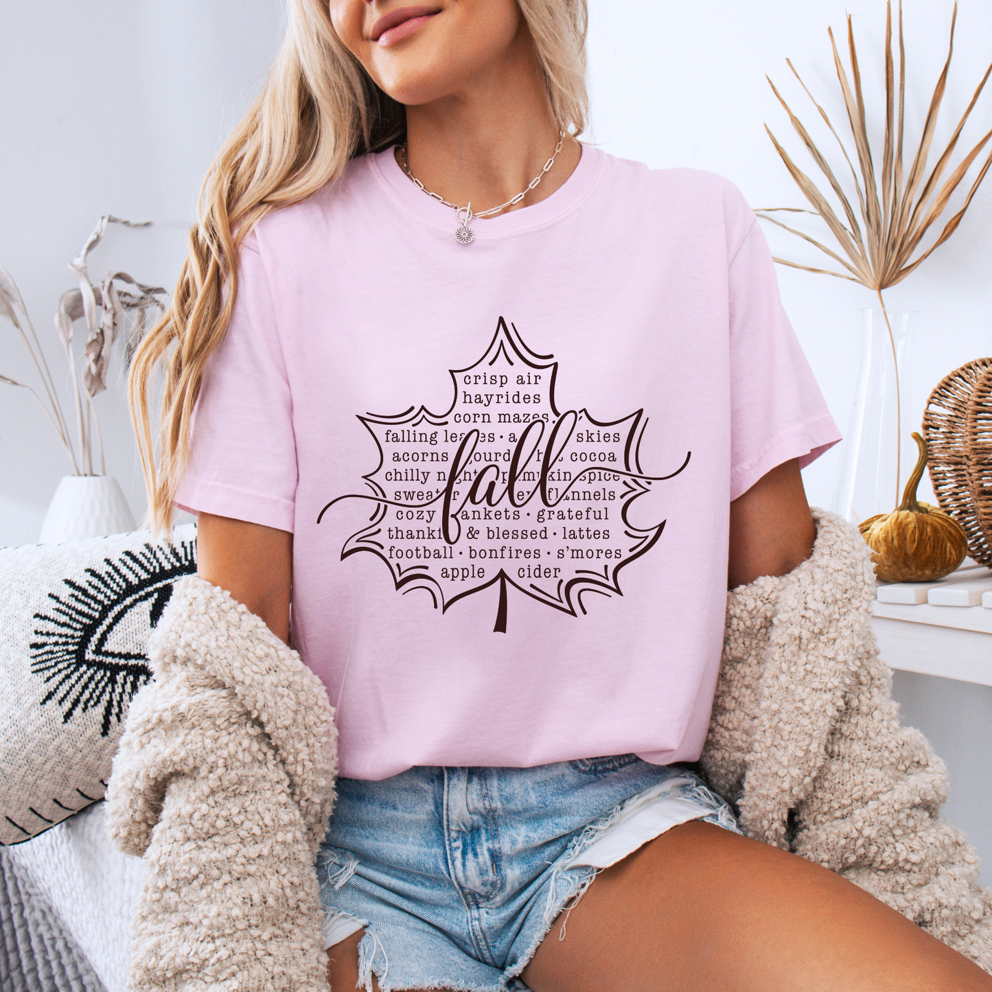 🍂 Fall Words Leaf Tee 🍁☕100% Organic cotton