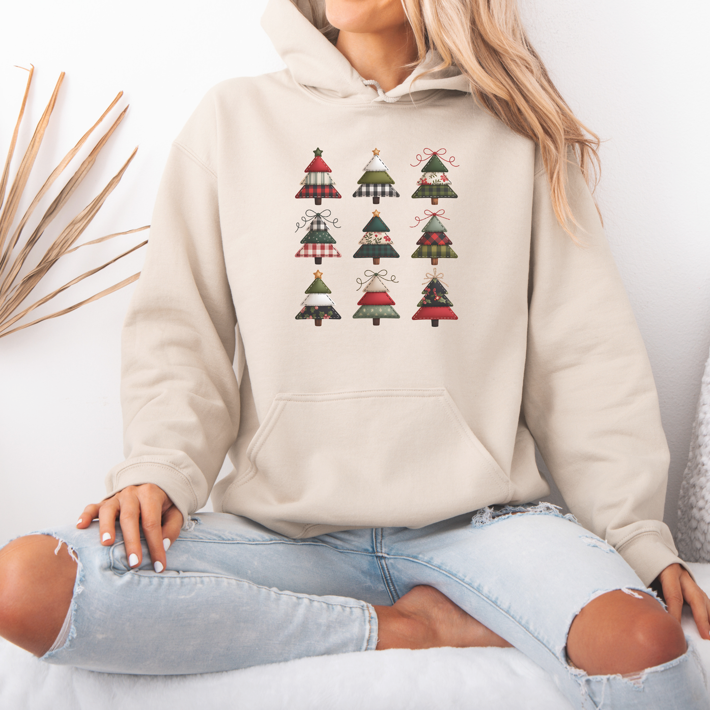 🧵 Stitched Christmas Trees 🎄  Luxuriously Thick Hoodie