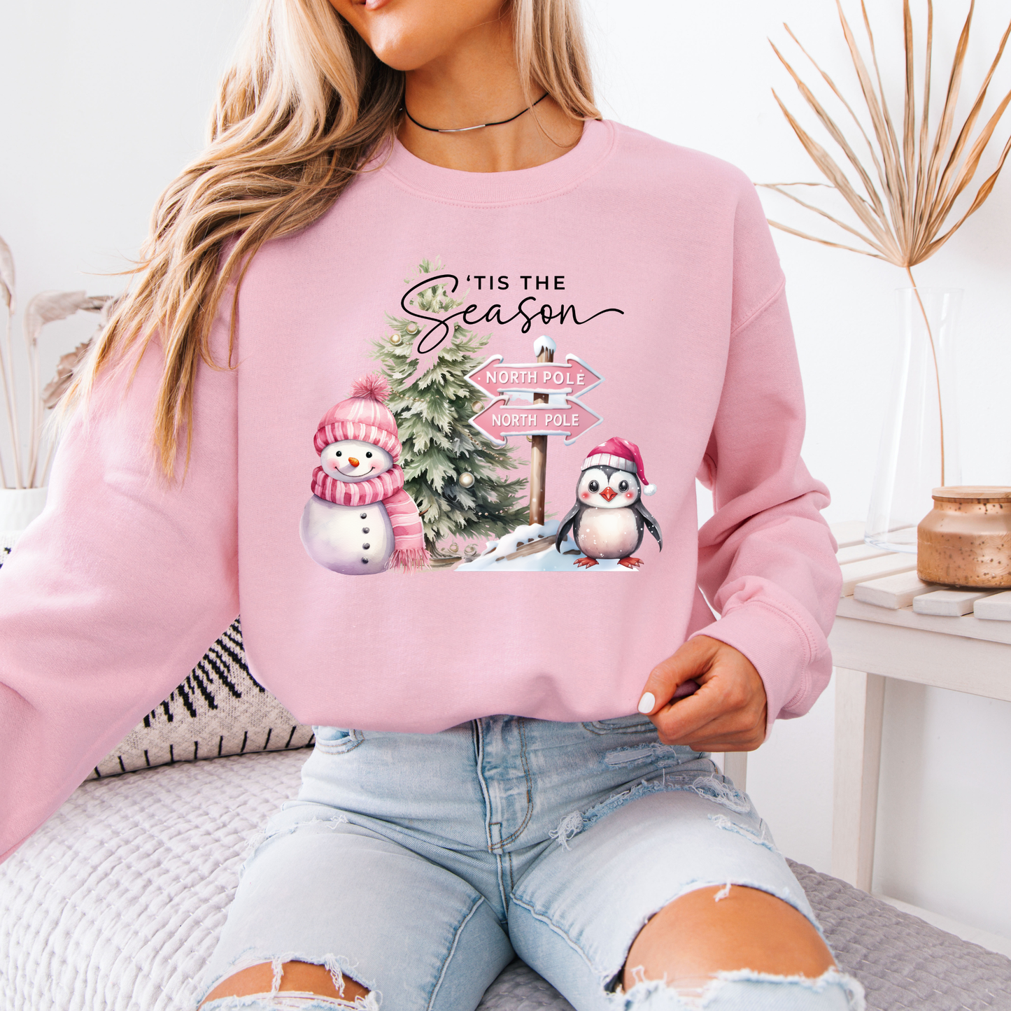 🎀 Pink North Pole 💖 Organic Cotton Sweatshirt