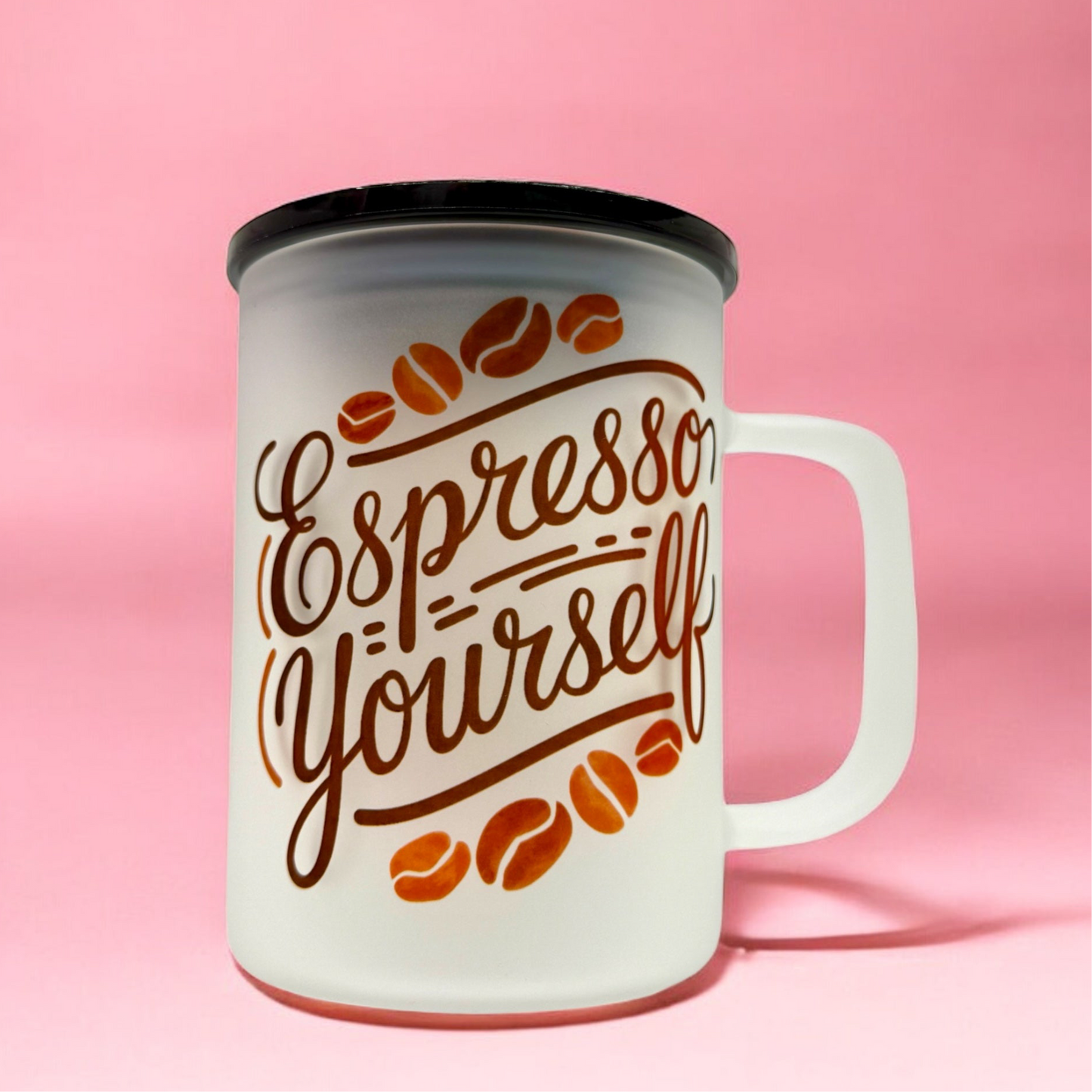 ☕ Espresso Yourself 16oz Frosted Mug 💬✨