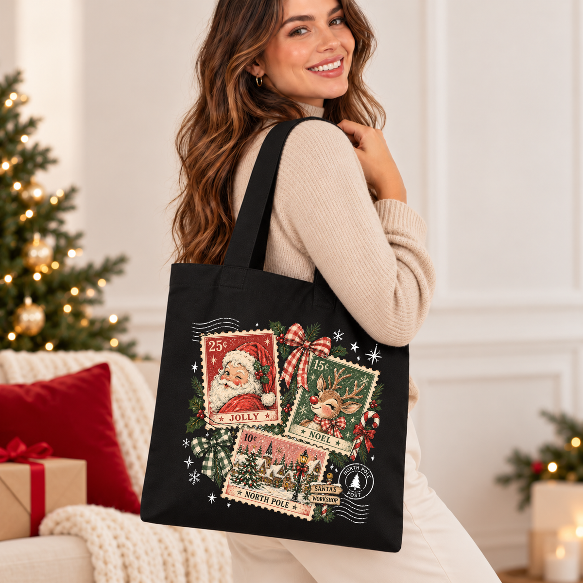 Vintage North Pole Post 🎅🏻🎄 Christmas Tote Bag