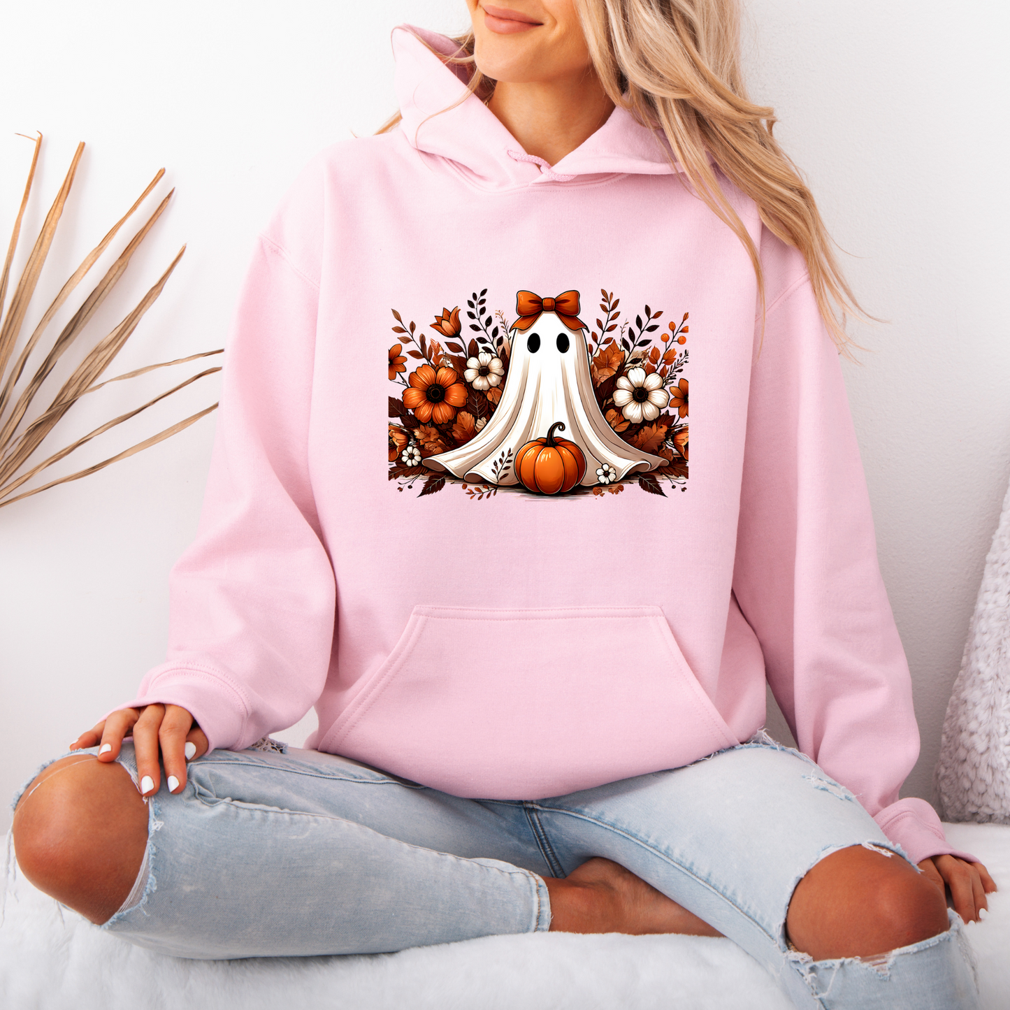 Pumpkin Ghost Bloom Luxuriously Thick Hoodie