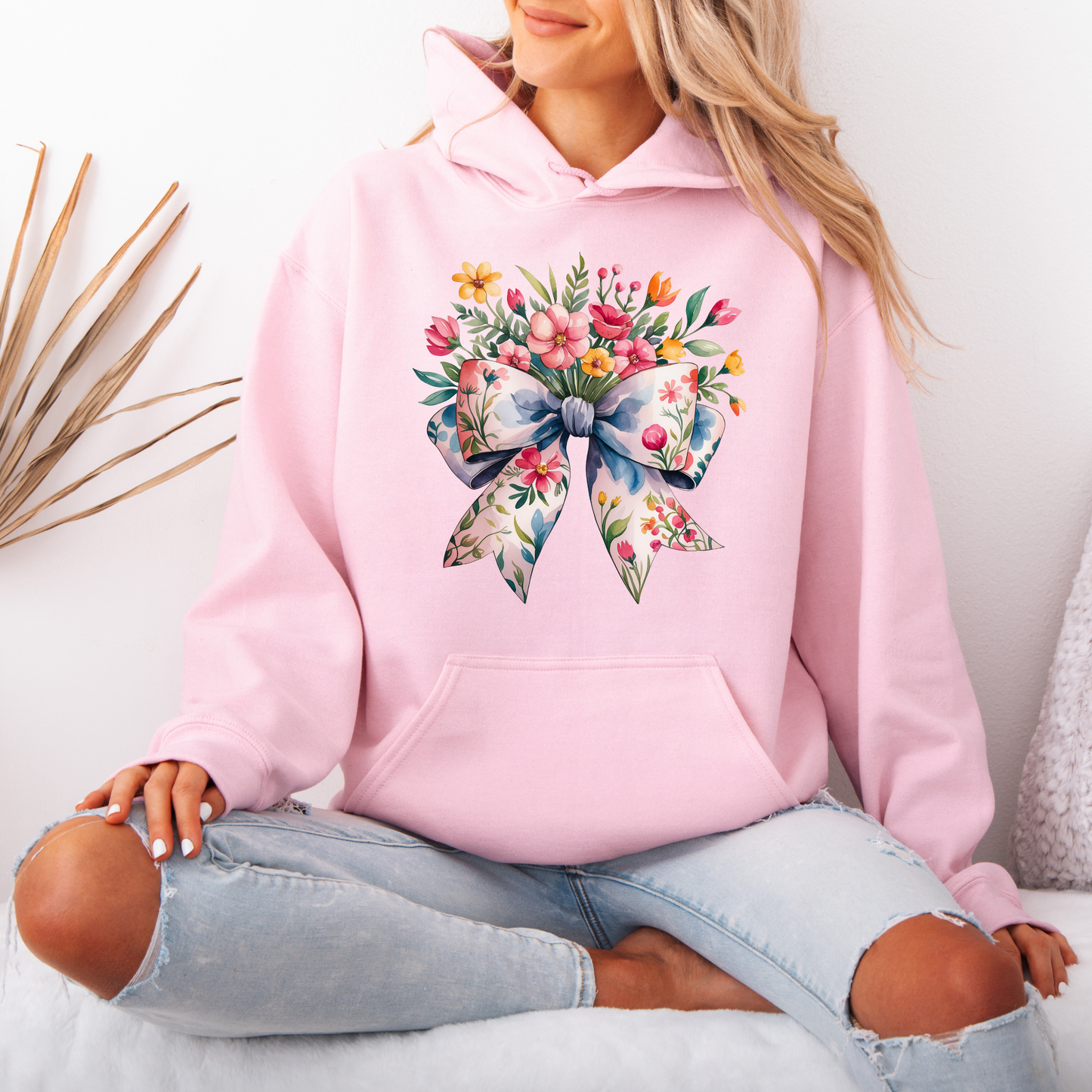 Spring Bow Cotton Hoodie