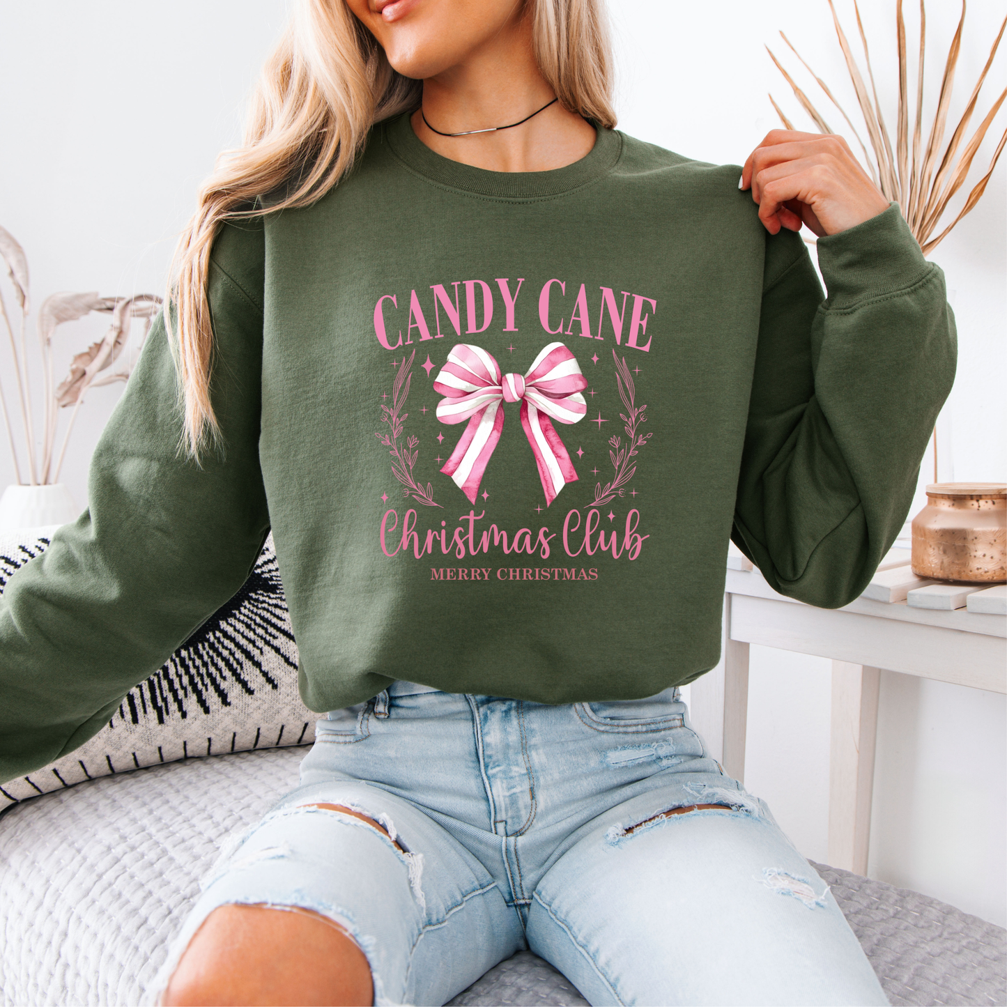 🍭🎄 Candy Cane Christmas Club ✨ Organic Cotton Sweatshirt