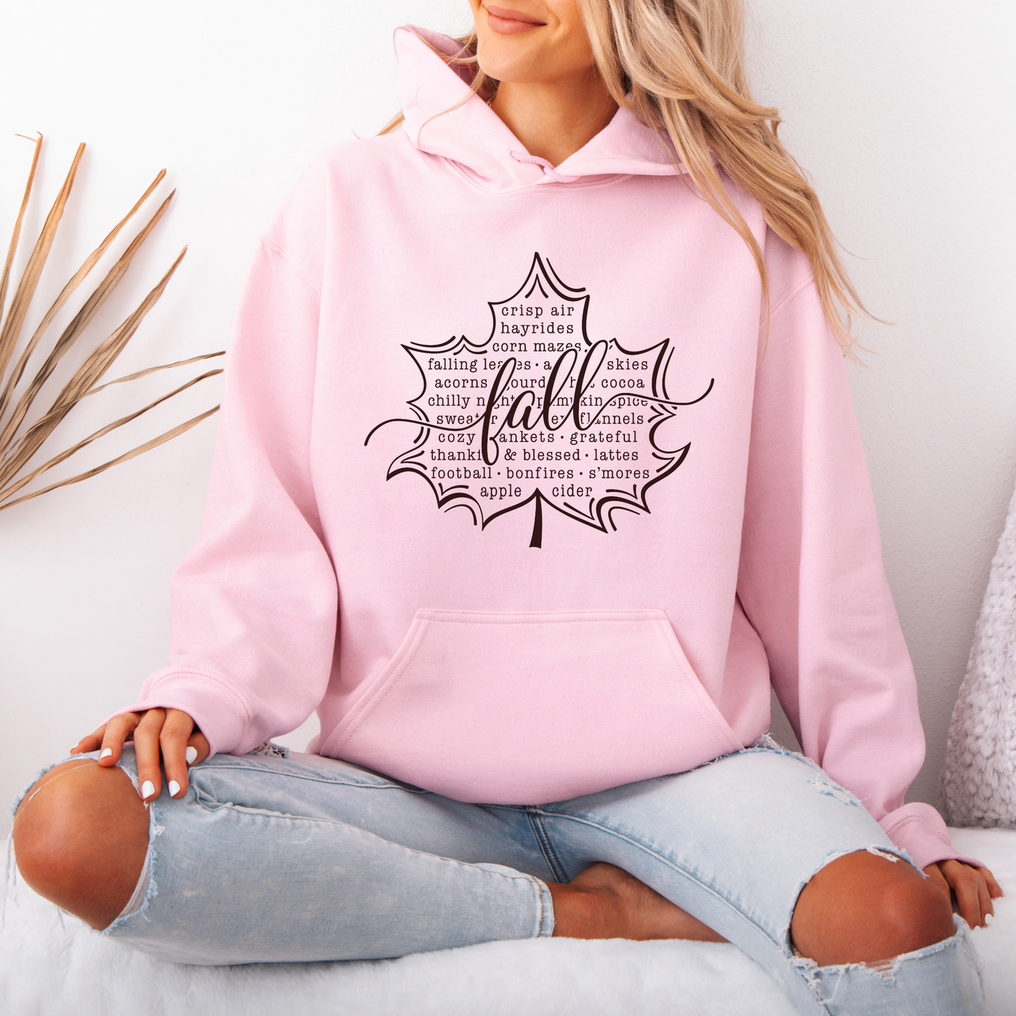 🧡 Cozy Fall Leaf Typography 🎃🍂Luxuriously Thick Hoodie
