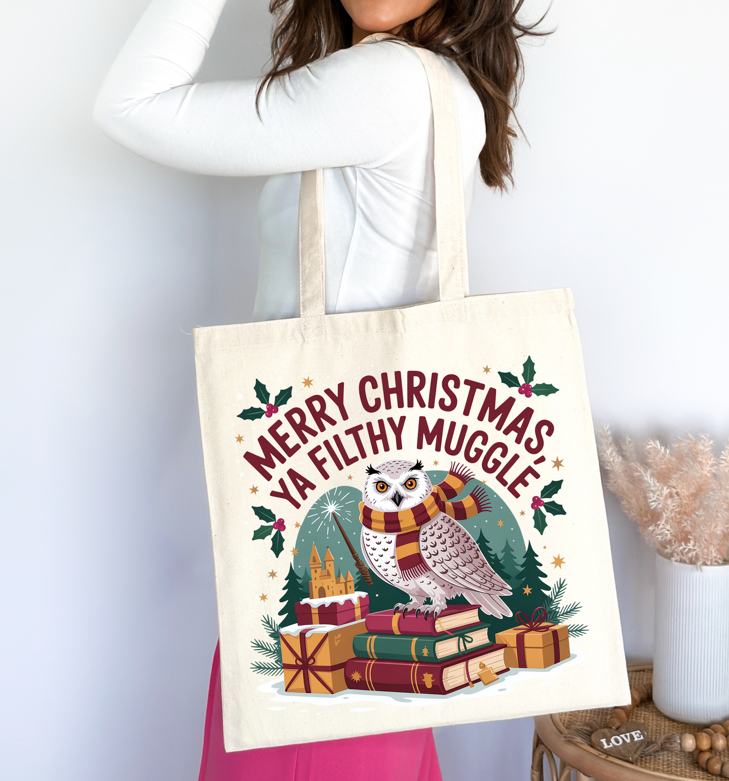 🧙♂️🎄 Filthy Muggle Christmas 🎄🧙♂️ Tote Bag 100% Organic Cotton