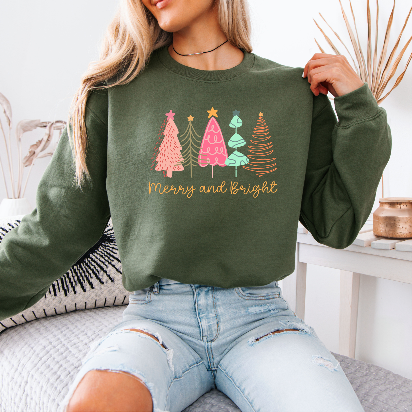🎄Merry & Bright Forest 🌟 Organic Cotton Sweatshirt