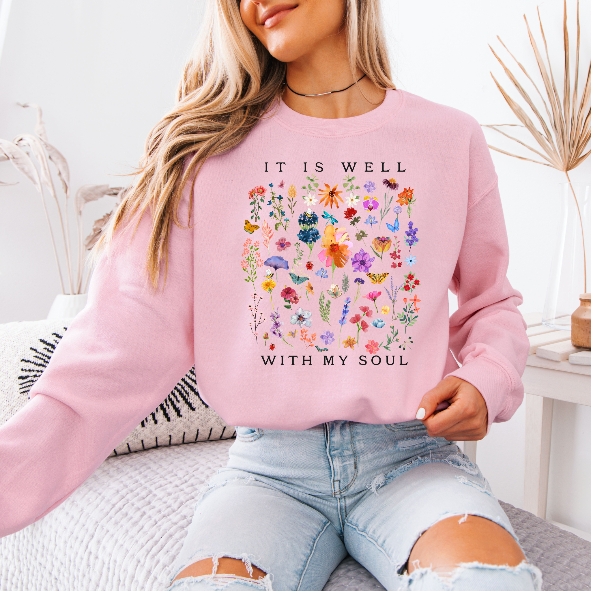 Peaceful Garden Cotton Sweatshirt