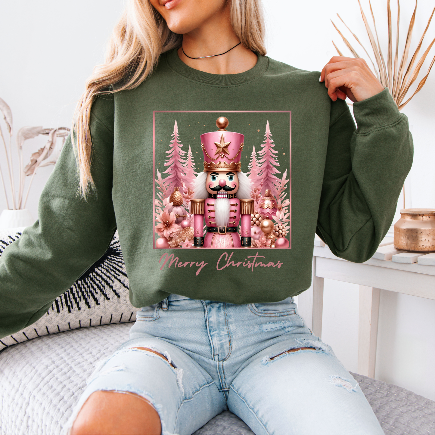🎀 Pink Nutcracker Christmas 🎄 Organic Cotton Sweatshirt
