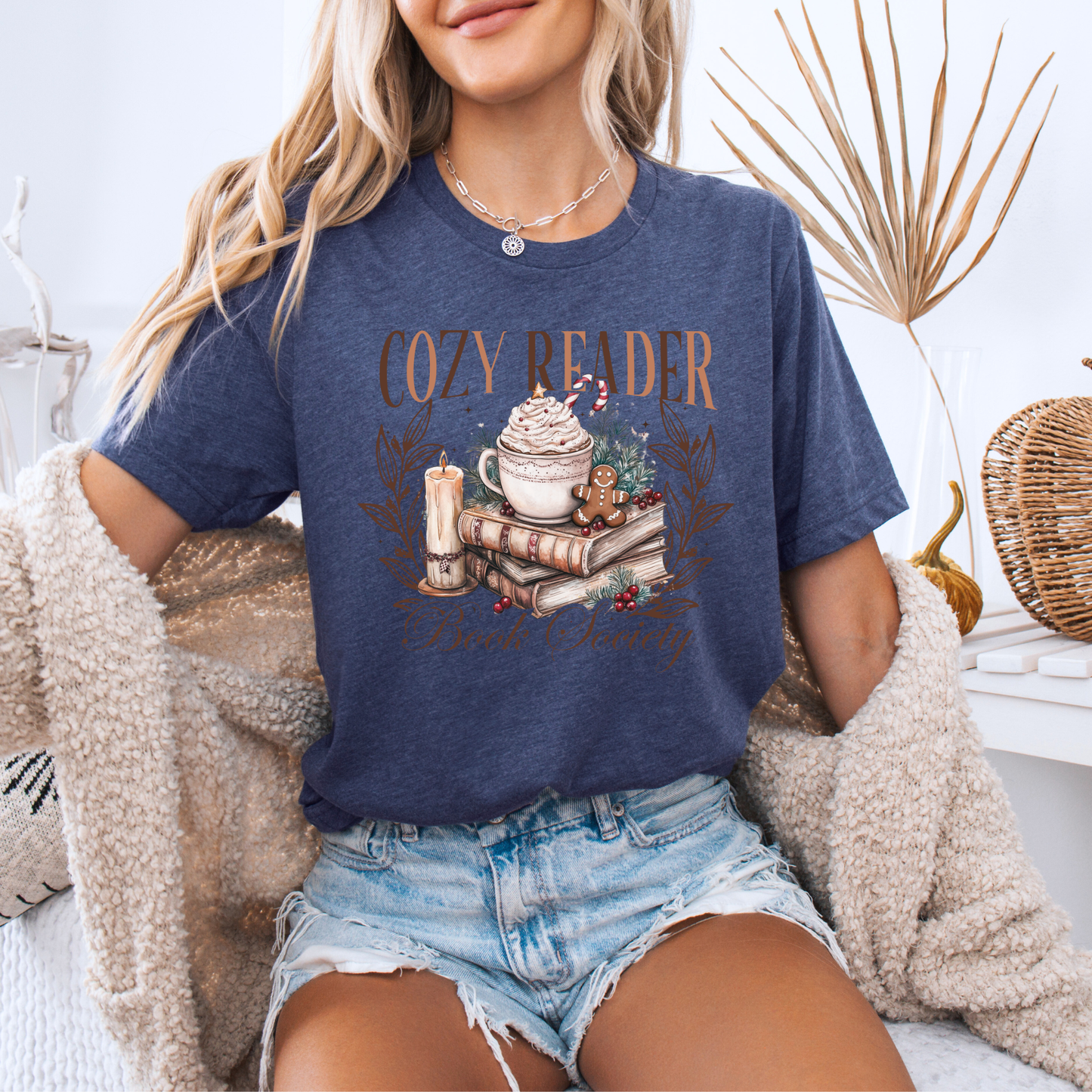 ☕📖 Cozy Reader Society ✨  100% Organic Cotton T-Shirt