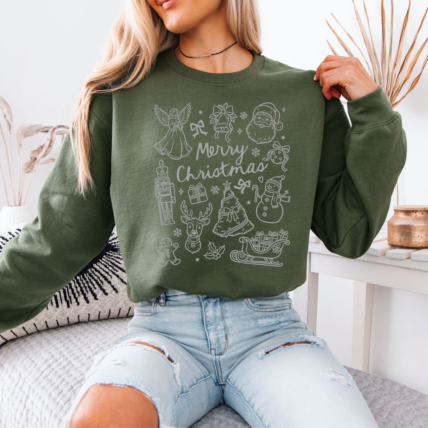 🎄 Christmas Doodles ✨🖊️  Organic Cotton Sweatshirt