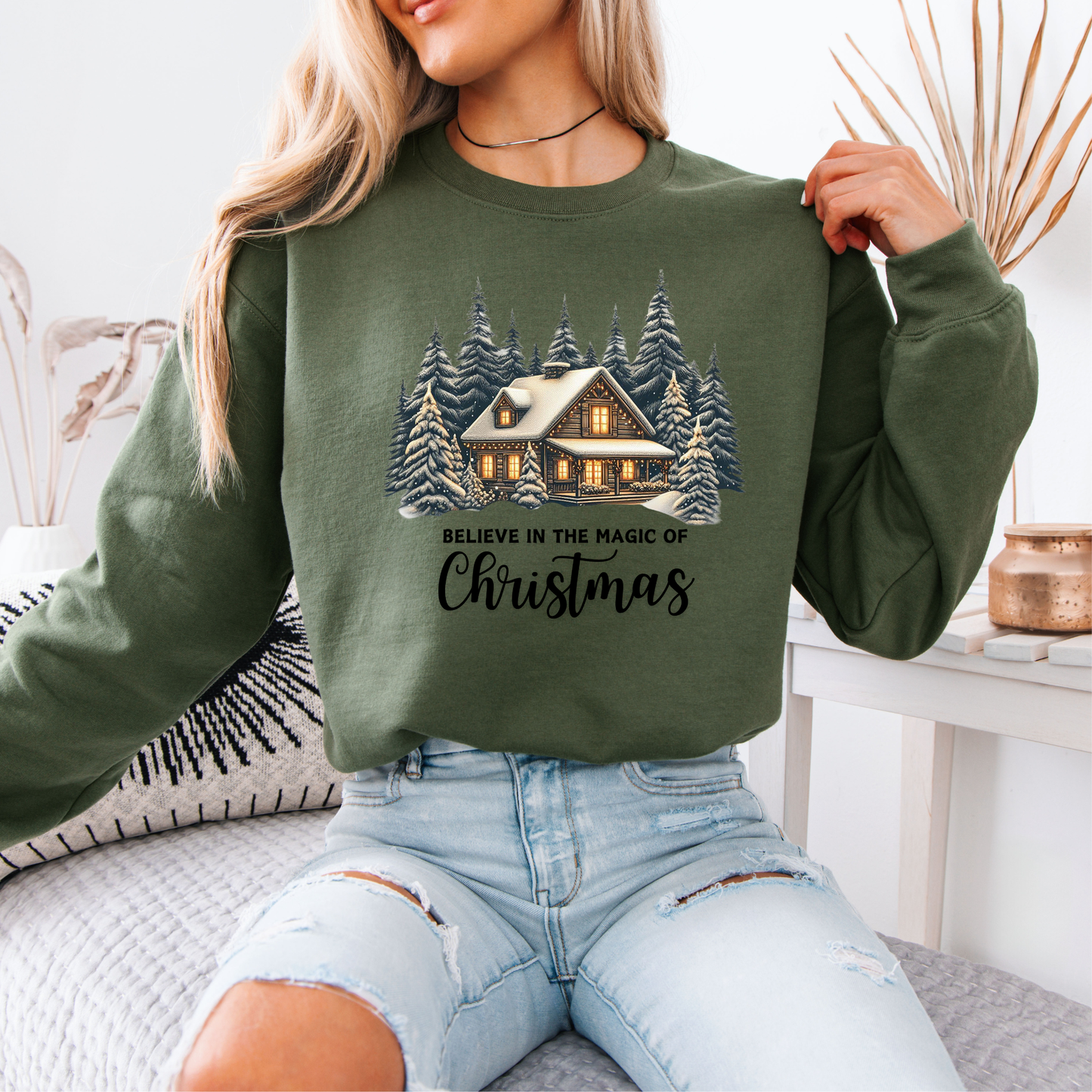🏔️ Winter Lodge Glow 🔥  Organic Cotton Sweatshirt