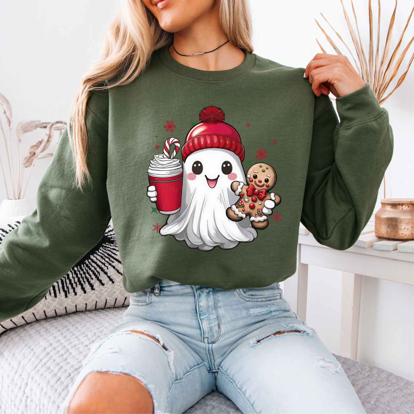 👻 Christmas Boo 🎄✨  Organic Cotton Sweatshirt