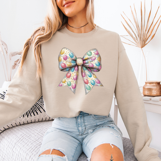 🎀 Easter Egg Bow Sweatshirt 🐣