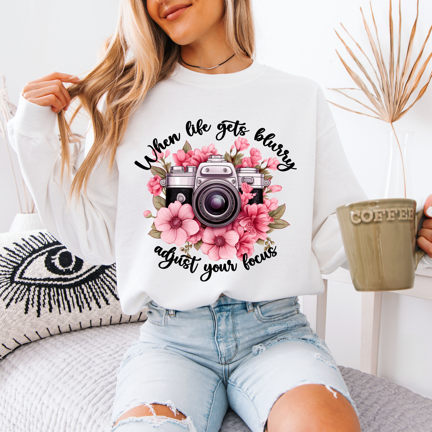 📸 “Adjust Your Focus” Floral Camera Sweatshirt 🌸✨