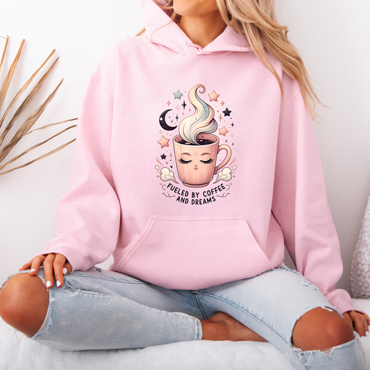 🌙Fueled by Coffee and Dreams Cozy Luxuriously Thick Hoodie✨☕️