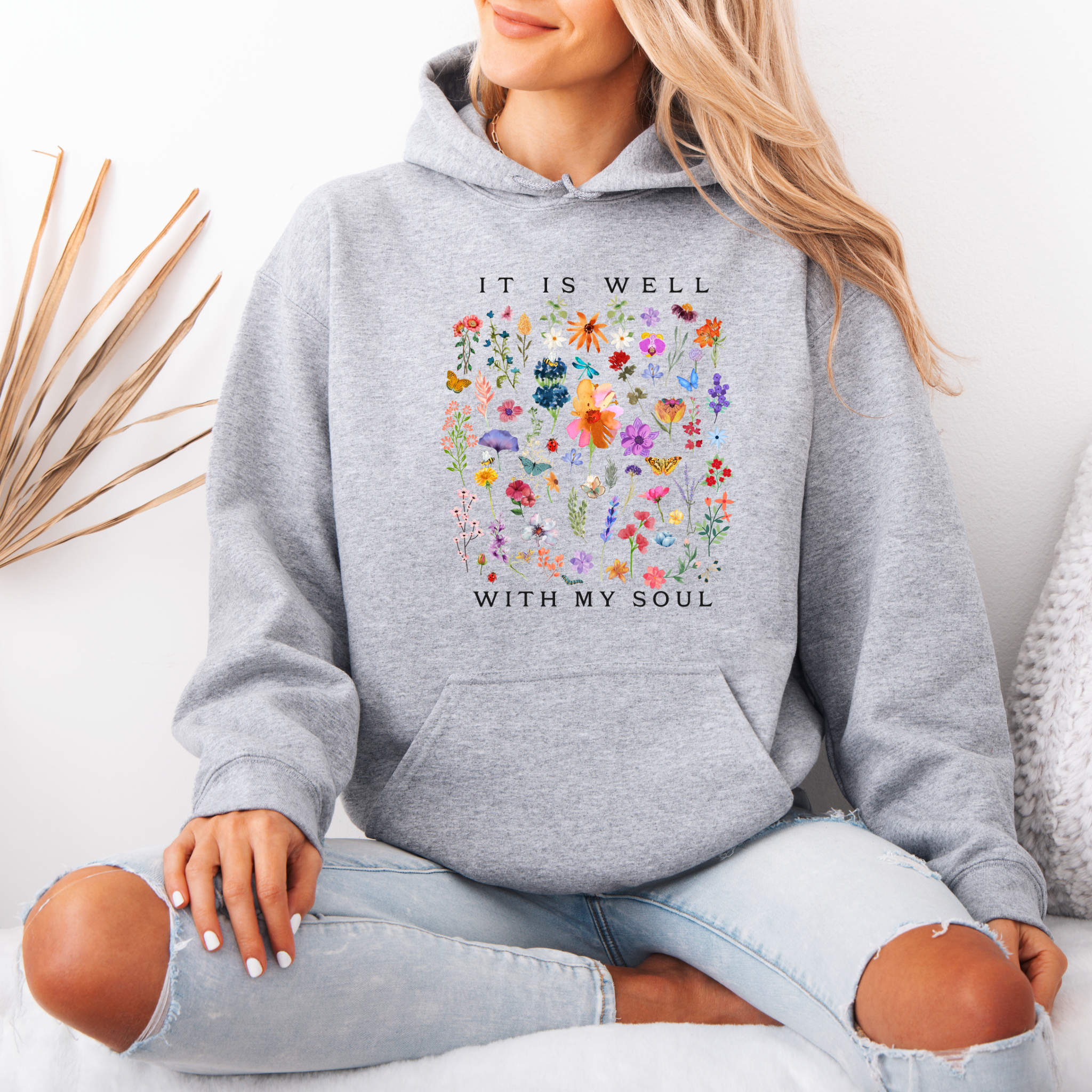 Peaceful Garden Cotton Hoodie