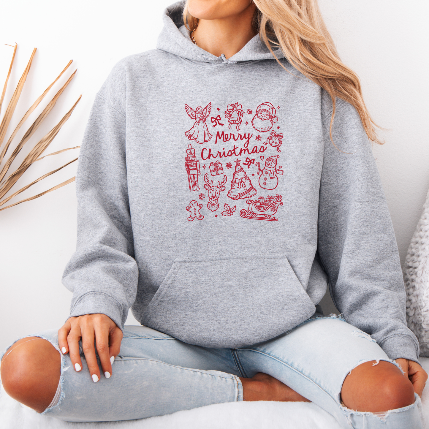 🎄 Christmas Doodles 🖊️ Luxuriously Thick Hoodie