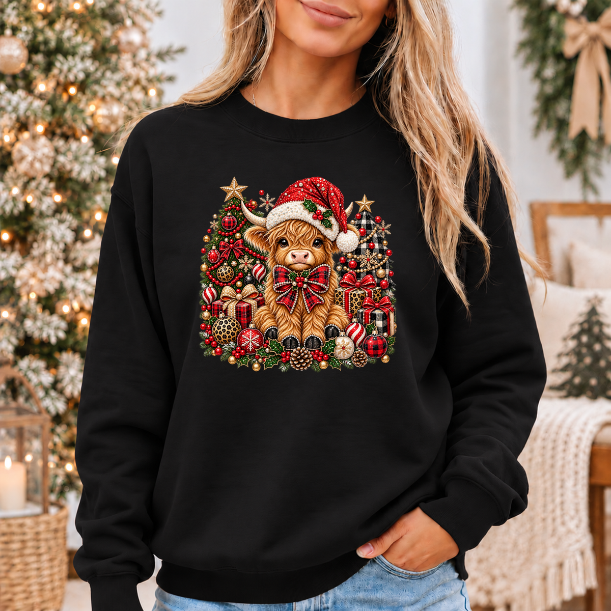 Moo-rry Christmas Highland Cow ๐ฎ๐๐ Cosy Christmas Sweatshirt