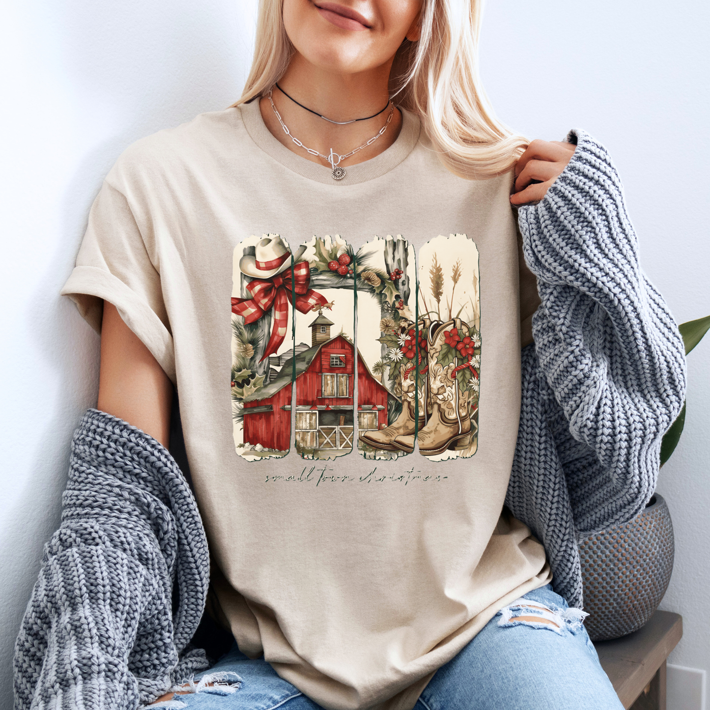 🎄🏘️ Small Town Christmas ✨ 100% Organic Cotton T-Shirt
