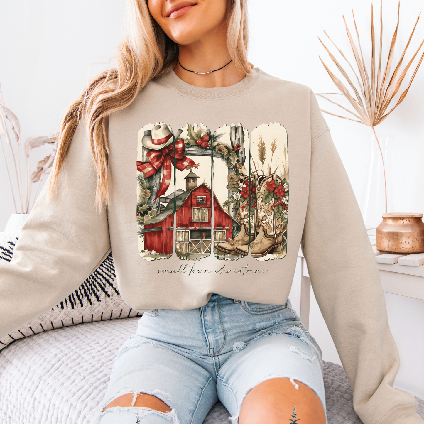 🎄 Small Town Christmas 🏘️ Organic Cotton Sweatshirt